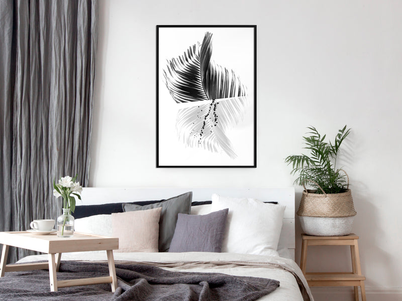 Poster - Abstract Feather  - zwart