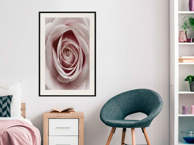 Poster - Rosebud  - zwart passepartout