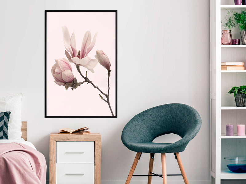 Poster - Blooming Magnolias II  - zwart