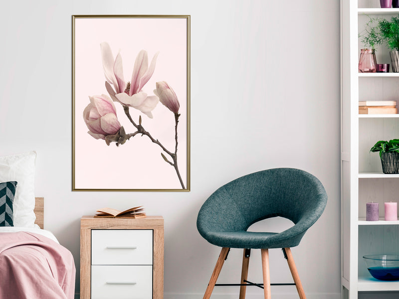Poster - Blooming Magnolias II  - goud