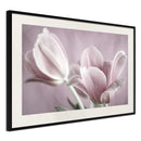 Poster - Pastel Tulips I  - zwart passepartout