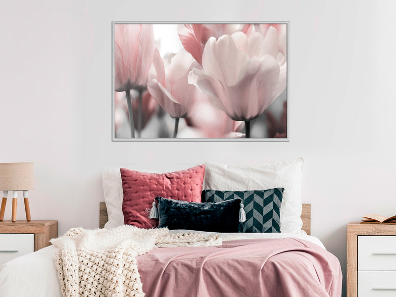 Poster - Pastel Tulips II  - wit