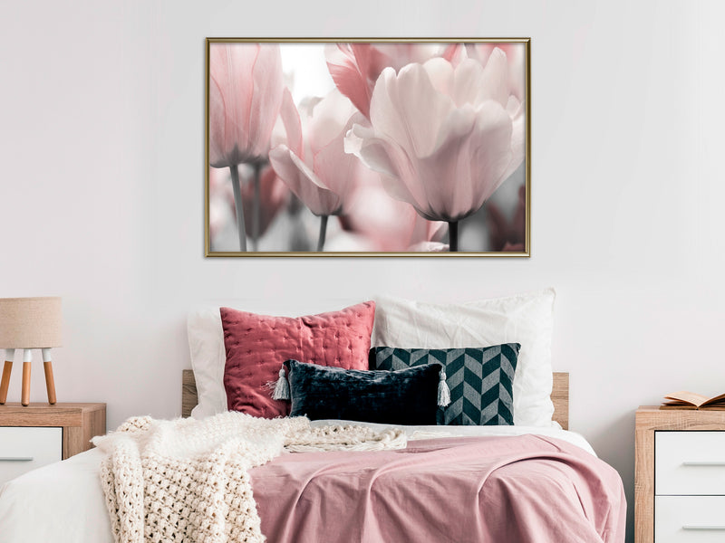 Poster - Pastel Tulips II  - goud
