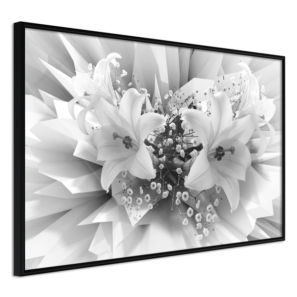 Poster - Crystal Lillies  - zwart