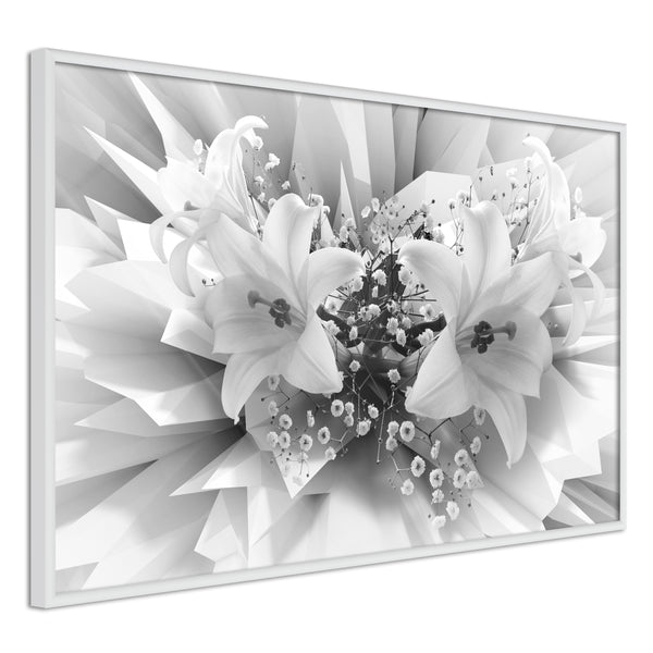 Poster - Crystal Lillies  - wit