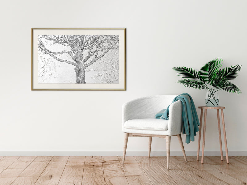 Poster - Tangled Branches  - goud passepartout