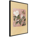 Poster - Rhododendron and Butterfly  - zwart