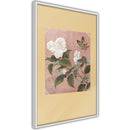 Poster - Rhododendron and Butterfly  - wit