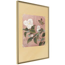 Poster - Rhododendron and Butterfly  - goud