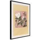 Poster - Rhododendron and Butterfly  - zwart passepartout