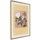 Poster - Rhododendron and Butterfly  - goud passepartout
