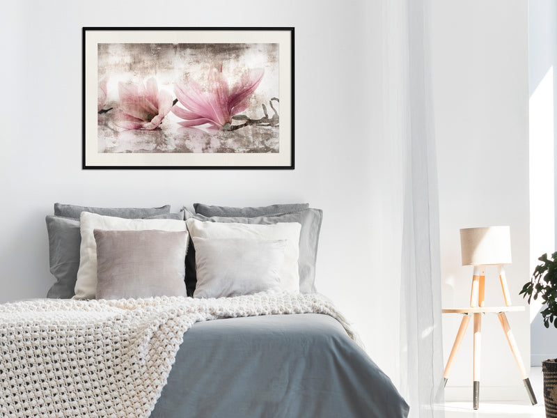 Poster - Picked Magnolias  - zwart passepartout