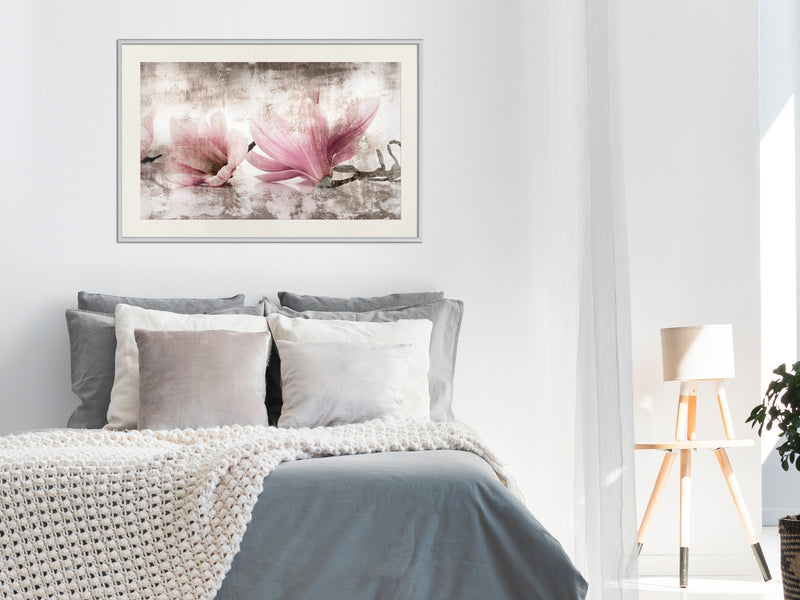 Poster - Picked Magnolias  - wit passepartout
