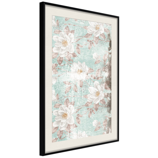 Poster - Floral Muslin  - zwart passepartout
