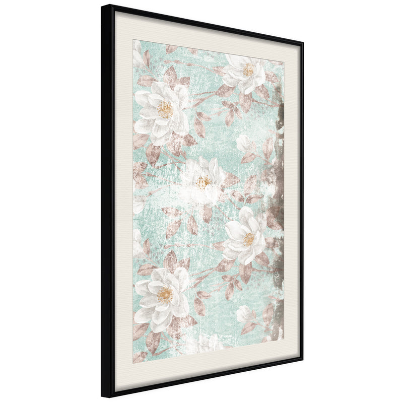 Poster - Floral Muslin  - zwart passepartout