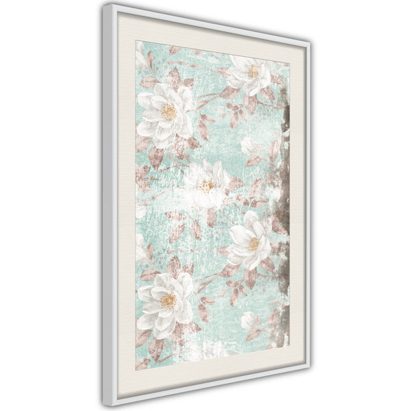 Poster - Floral Muslin  - wit passepartout