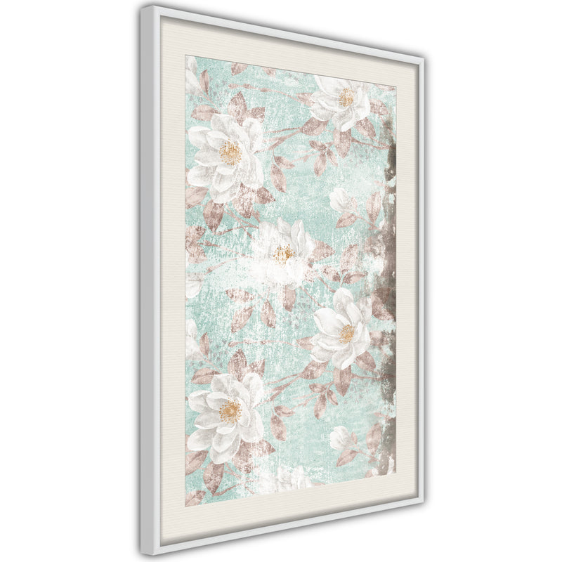 Poster - Floral Muslin  - wit passepartout