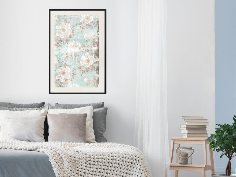 Poster - Floral Muslin  - zwart passepartout