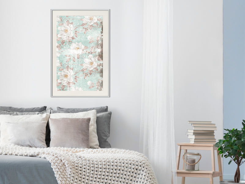 Poster - Floral Muslin  - wit passepartout