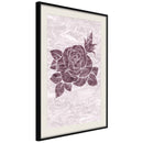 Poster - Monochromatic Rose  - zwart passepartout