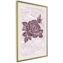 Poster - Monochromatic Rose  - goud passepartout
