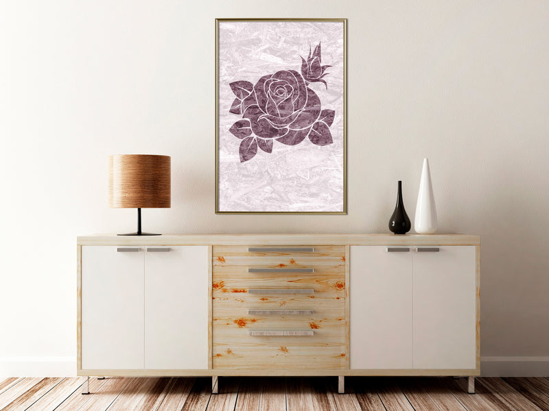 Poster - Monochromatic Rose  - goud