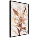 Poster - Lily on Marble Background  - zwart