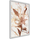 Poster - Lily on Marble Background  - wit