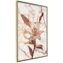 Poster - Lily on Marble Background  - goud