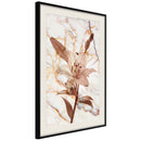 Poster - Lily on Marble Background  - zwart passepartout