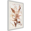 Poster - Lily on Marble Background  - wit passepartout