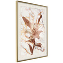 Poster - Lily on Marble Background  - goud passepartout