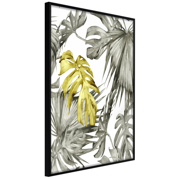 Poster - Extraordinary Leaf  - zwart