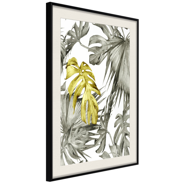 Poster - Extraordinary Leaf  - zwart passepartout