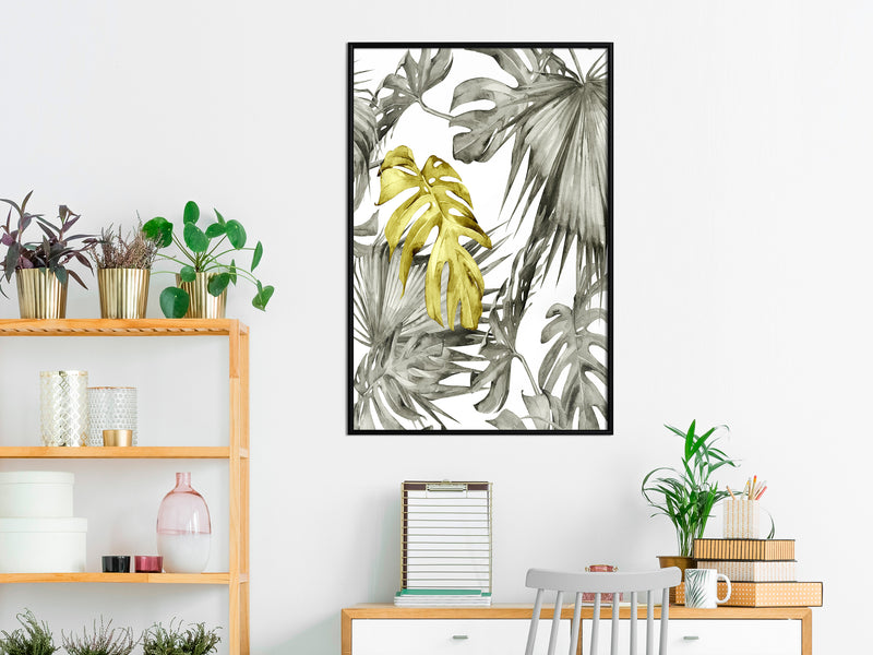 Poster - Extraordinary Leaf  - zwart