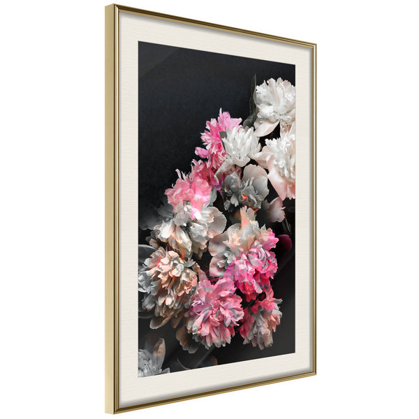 Poster - Flower Poetry  - goud passepartout