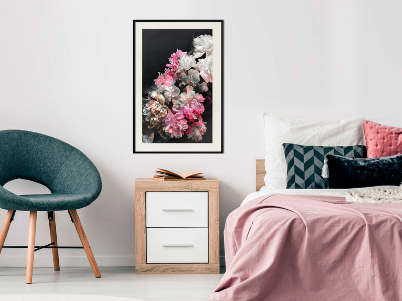 Poster - Flower Poetry  - zwart passepartout