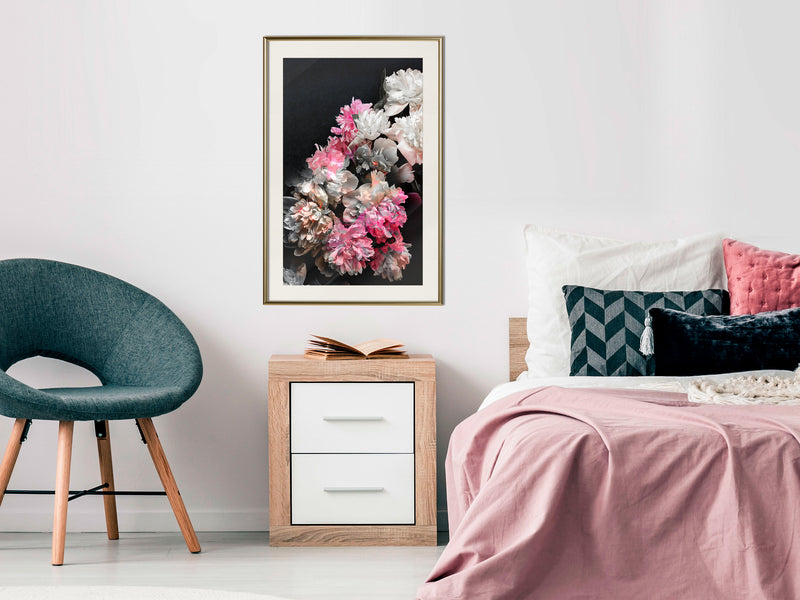 Poster - Flower Poetry  - goud passepartout