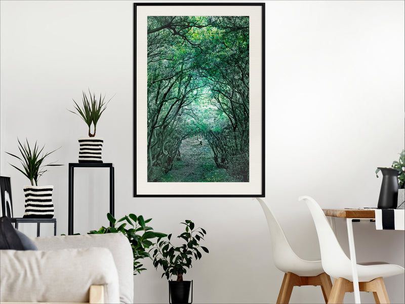 Poster - Tree Tunnel  - zwart passepartout