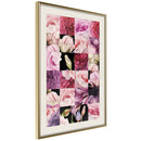 Poster - Floral Jigsaw  - goud passepartout