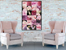 Poster - Floral Jigsaw  - zwart
