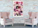 Poster - Floral Jigsaw  - wit passepartout