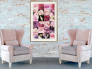 Poster - Floral Jigsaw  - goud passepartout