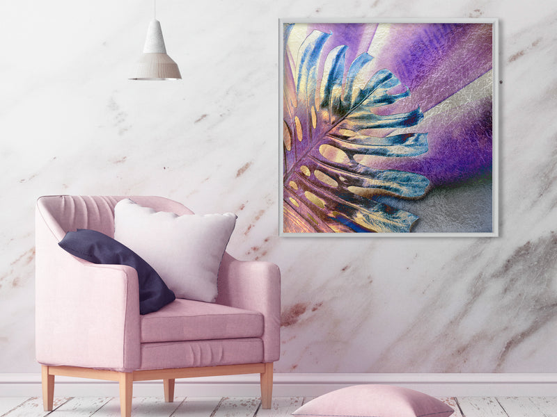Poster - Multicoloured Leaf  - wit