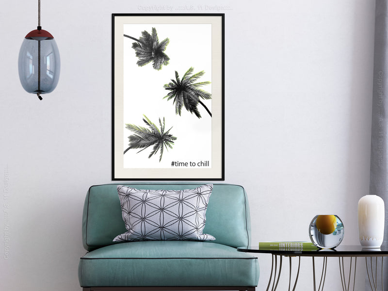 Poster - Holidays in the South  - zwart passepartout
