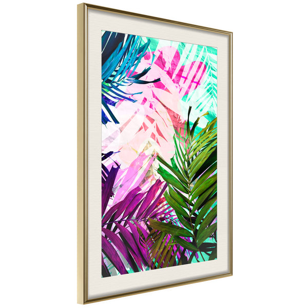 Poster - Vibrant Jungle  - goud passepartout