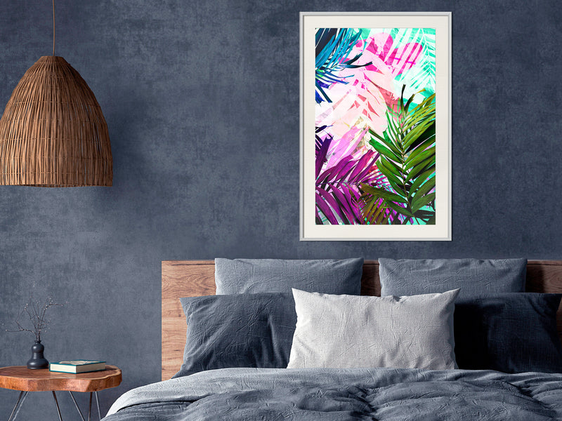 Poster - Vibrant Jungle  - wit passepartout