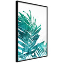 Poster - Teal Palm on White Background  - zwart