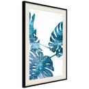 Poster - Sapphire Monstera  - zwart passepartout