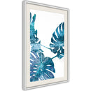 Poster - Sapphire Monstera  - wit passepartout
